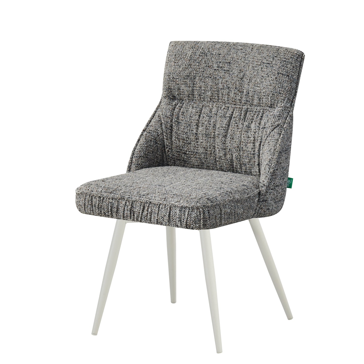 MELINA 2er Set, zeitloser Polsterstuhl mit Metallbeine in weiß