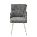 MELINA 2er Set, zeitloser Polsterstuhl mit Metallbeine in weiß