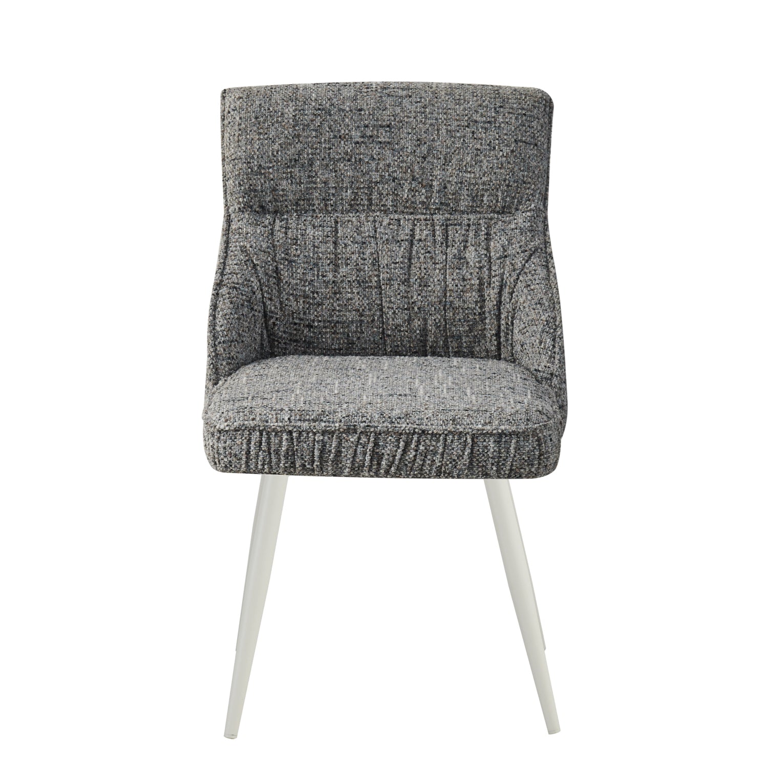 MELINA 2er Set, zeitloser Polsterstuhl mit Metallbeine in weiß