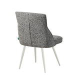 MELINA 2er Set, zeitloser Polsterstuhl mit Metallbeine in weiß