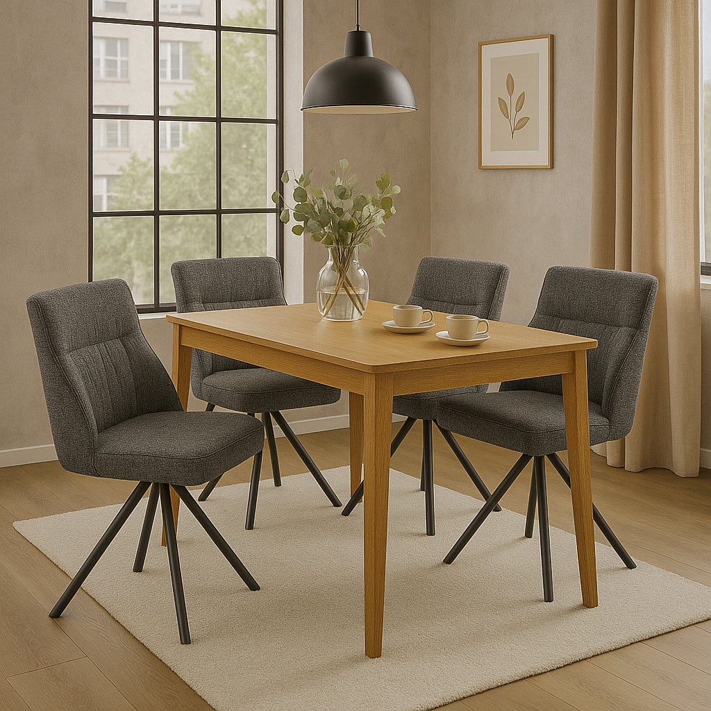 Esszimmerstühle SERINA 2er Set  | 180° drehbar mit Rückholfunktion | DUBI Möbel