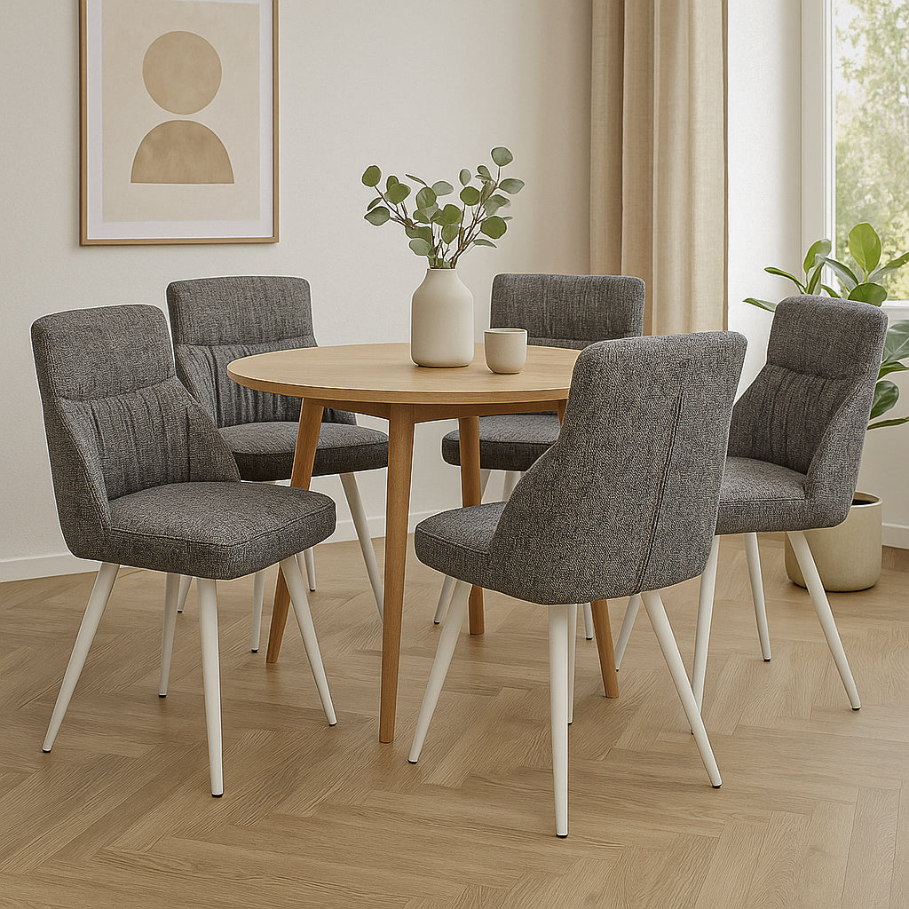 Esszimmerstühle MELINA 2er Set  | zeitloser Polsterstuhl mit Metallbeinen | DUBI Möbel