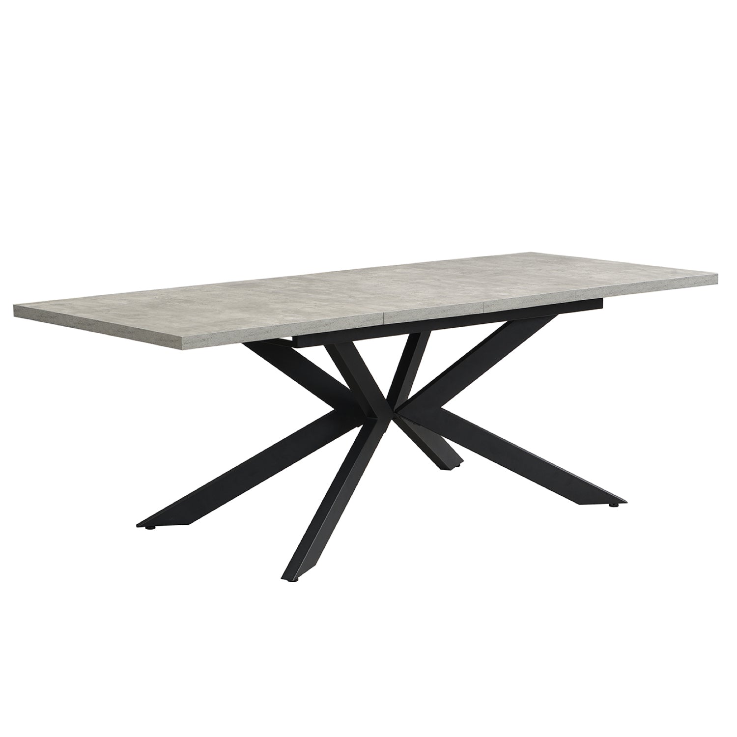 Ausziehtisch MALTE | mit 2 Einlegeplatten | 140-220x90x76 cm | Gestell Schwarz pulverbeschichtet | DUBI Möbel