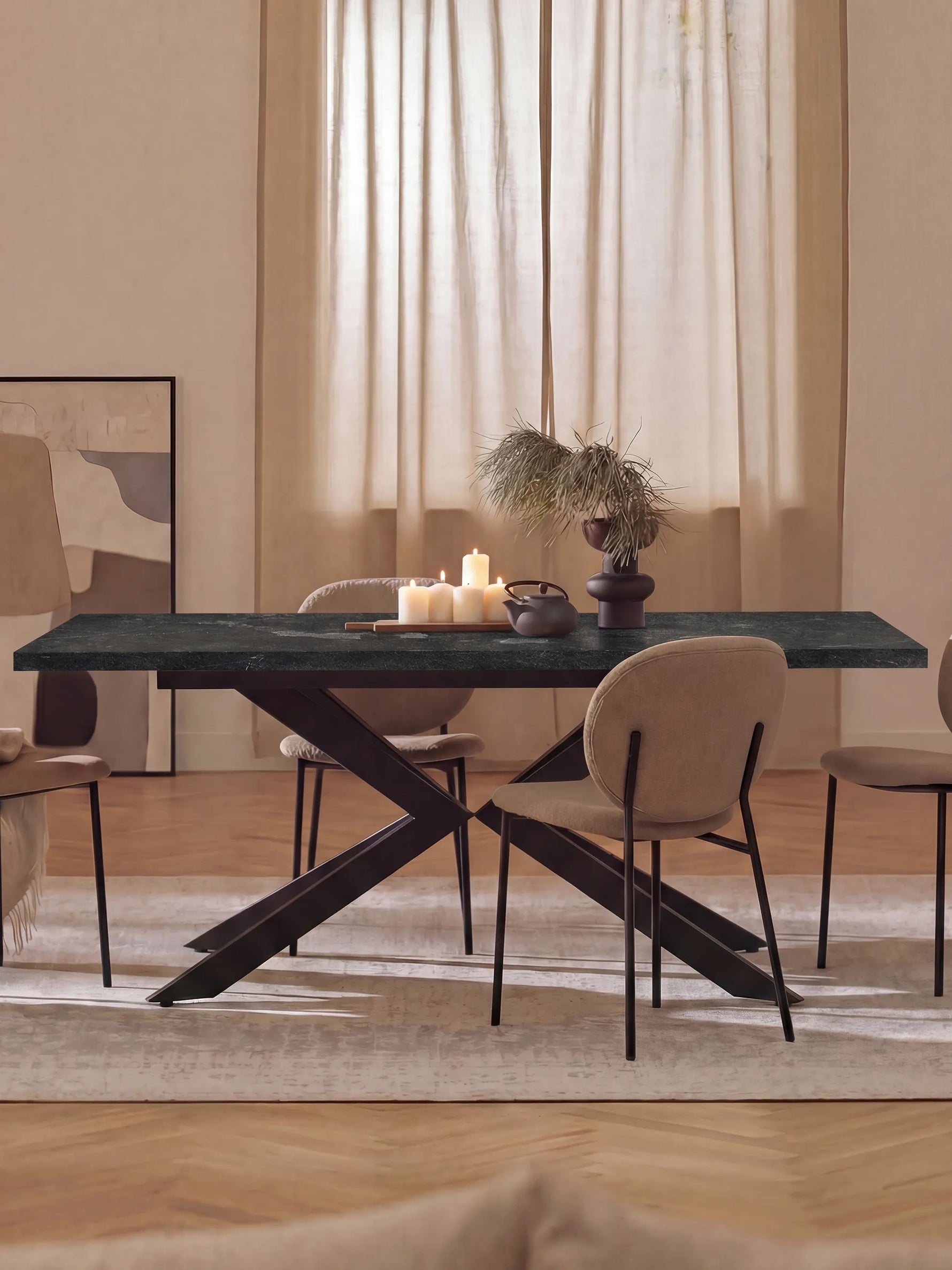 MALTE - Ausziehtisch mit 2 Einlegeplatten für 6-8 Personen