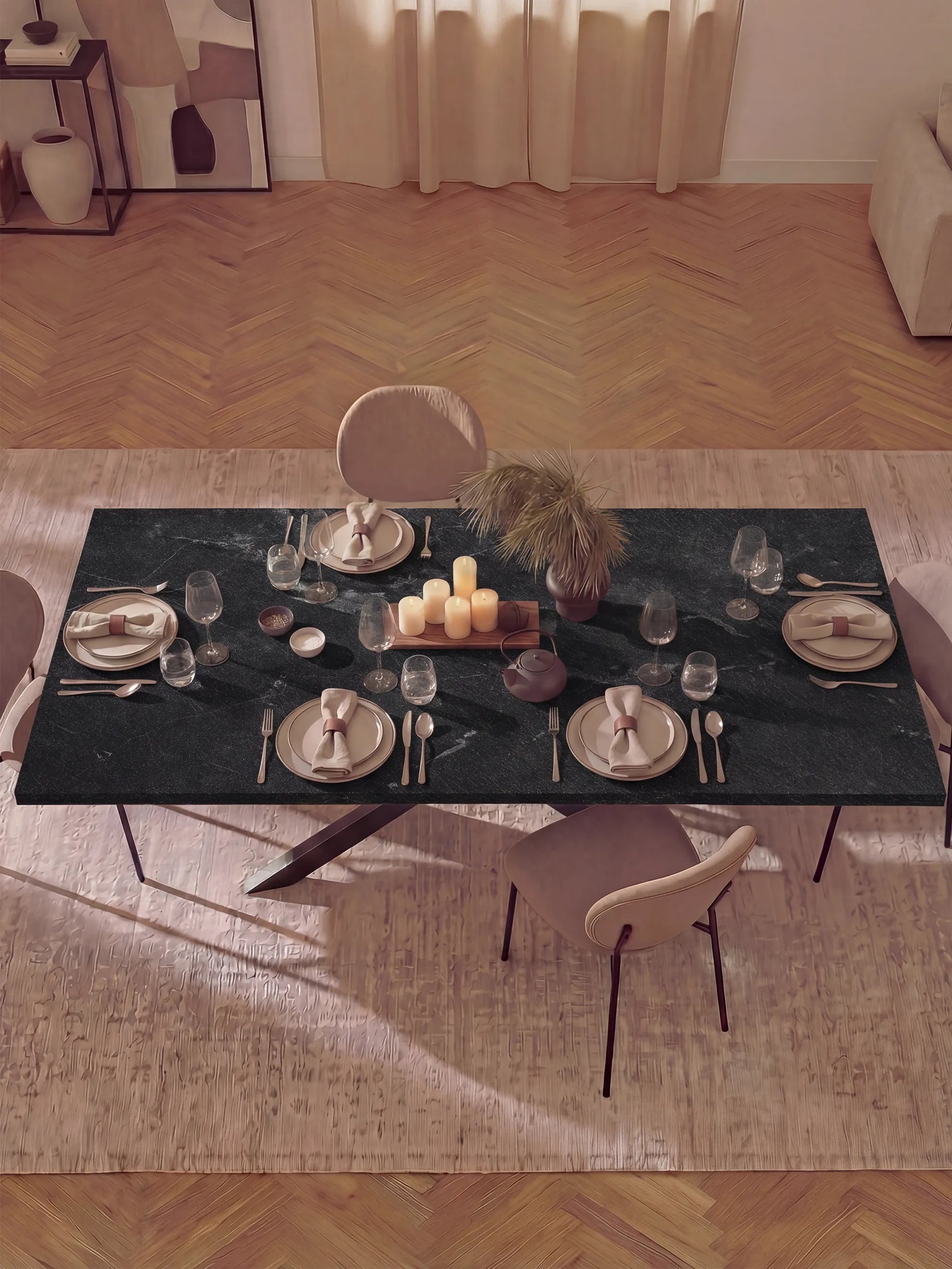 MALTE - Ausziehtisch mit 2 Einlegeplatten für 6-8 Personen