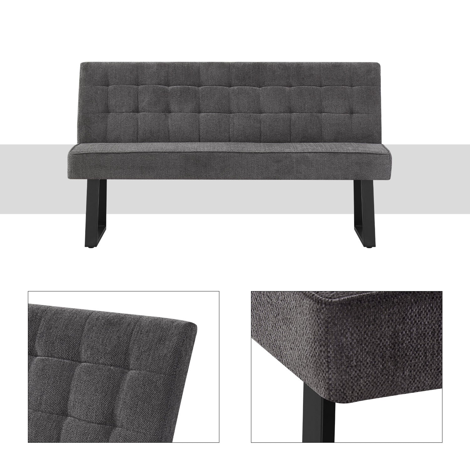 Esszimmerbank EMMA, gepolstert, mit Metallgestell