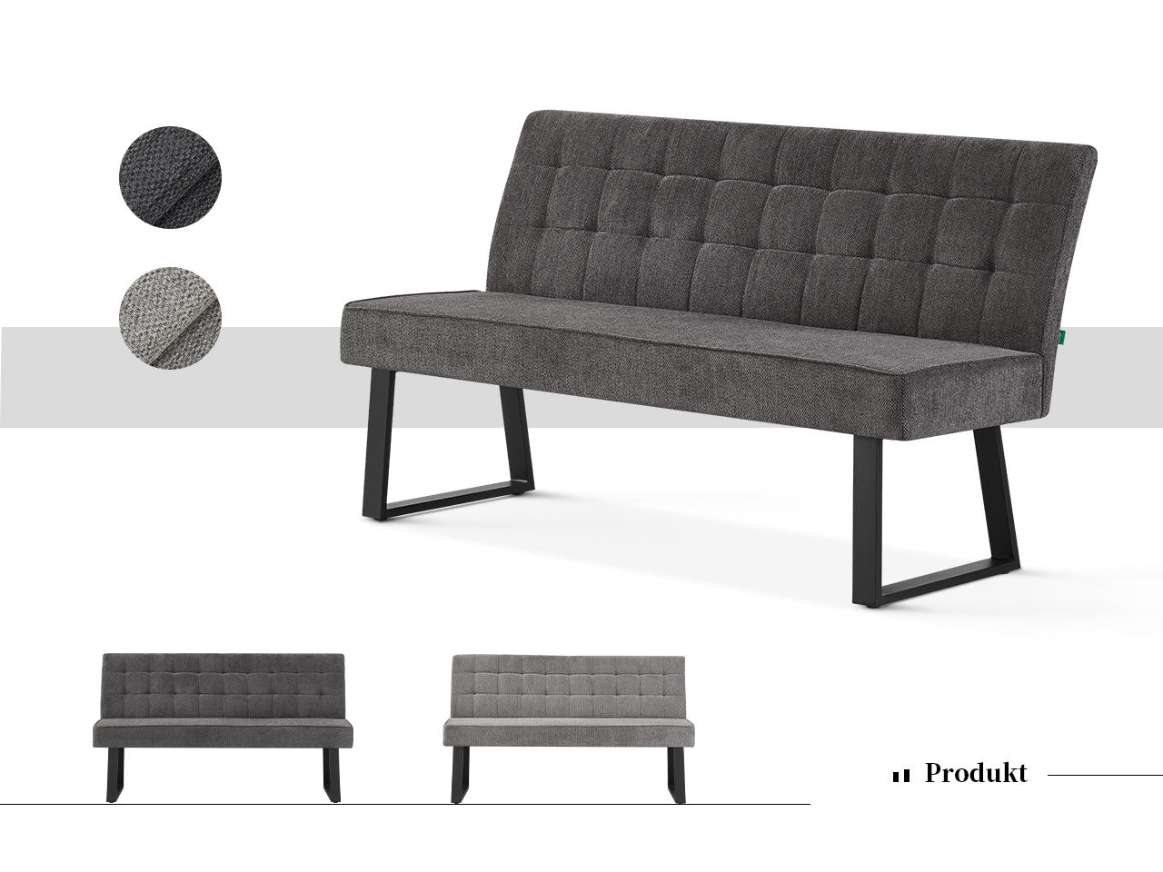 Esszimmerbank EMMA, gepolstert, mit Metallgestell