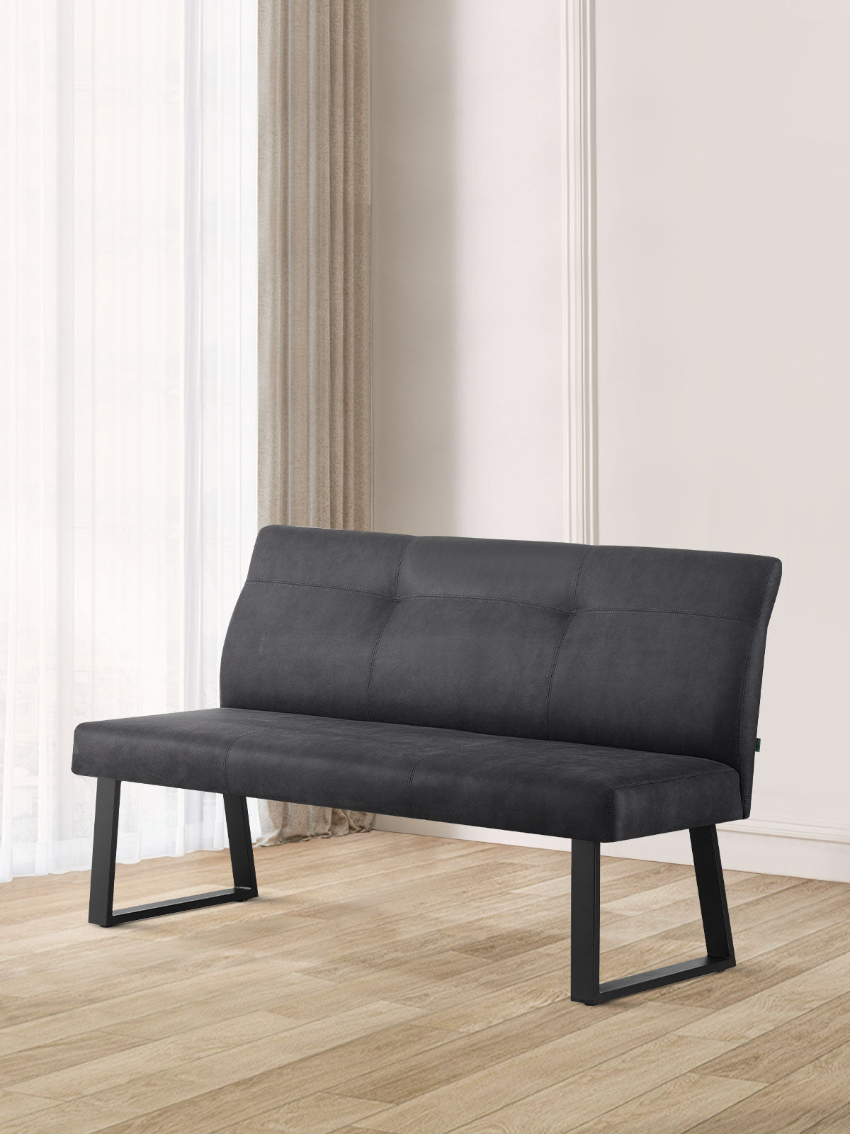 B-Ware Esszimmerbank JOY - Leder schwarz