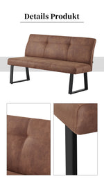 B-Ware Esszimmerbank JOY - Leder braun