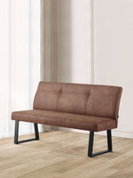 B-Ware Esszimmerbank JOY - Leder braun