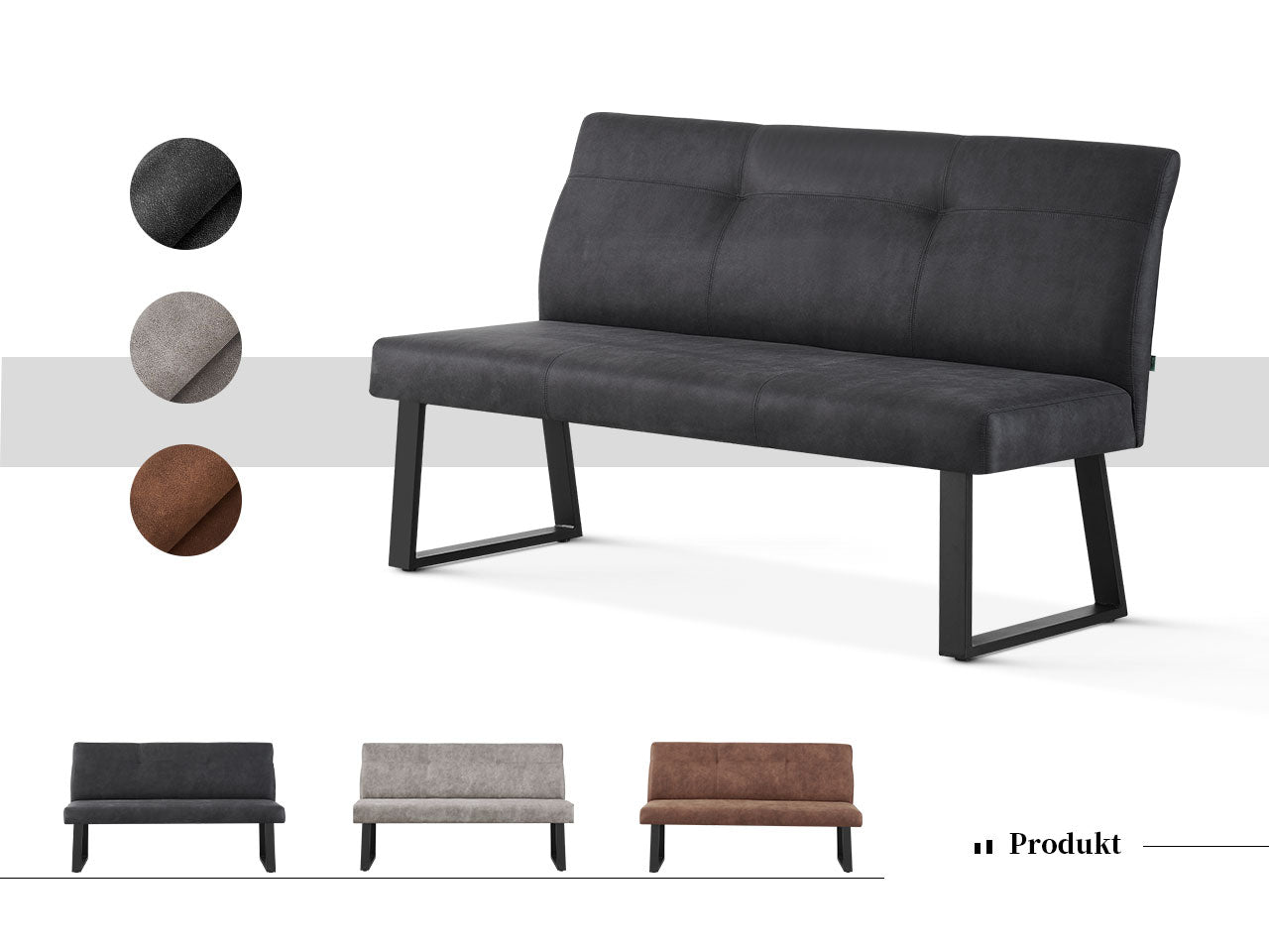 Esszimmerbank JOY, gepolstert, mit Metallgestell