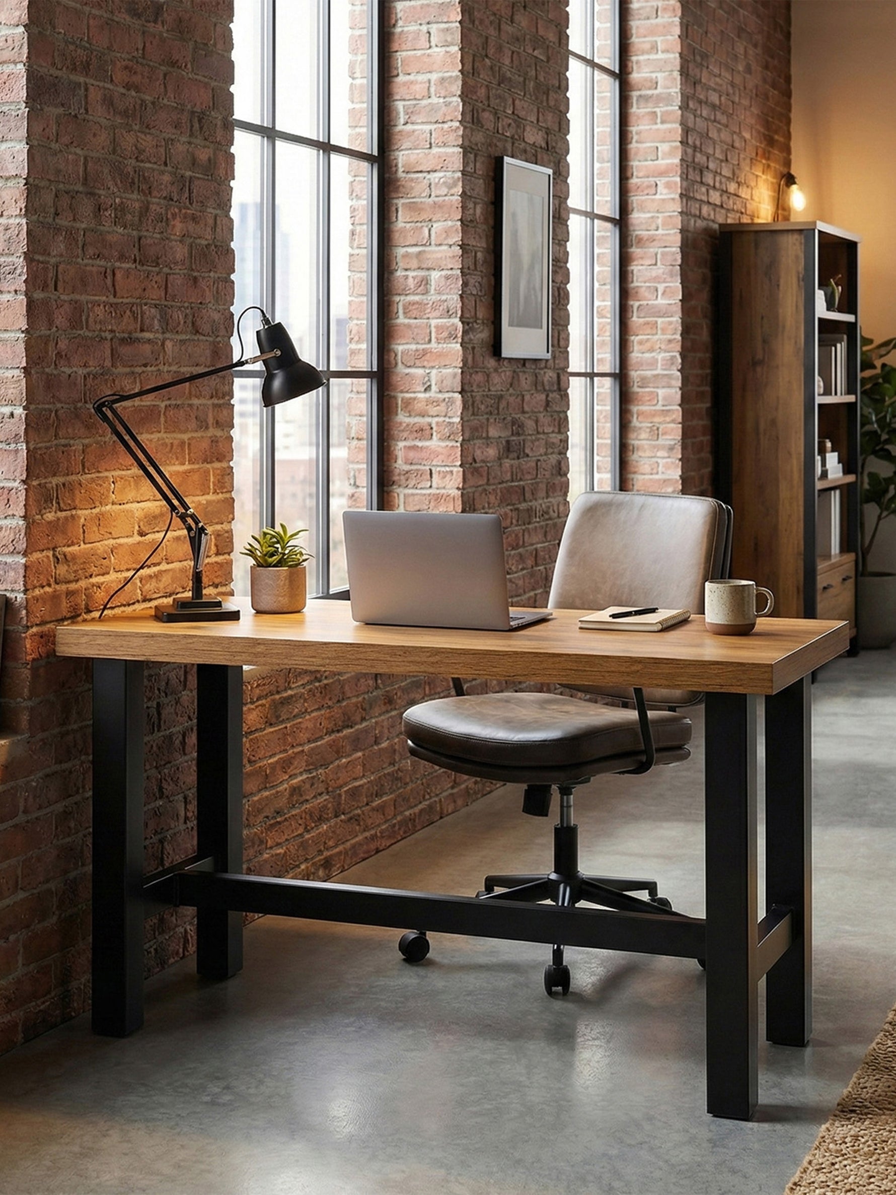 Schreibtisch THOR - stabiler Home Office Tisch in Industrie-Design