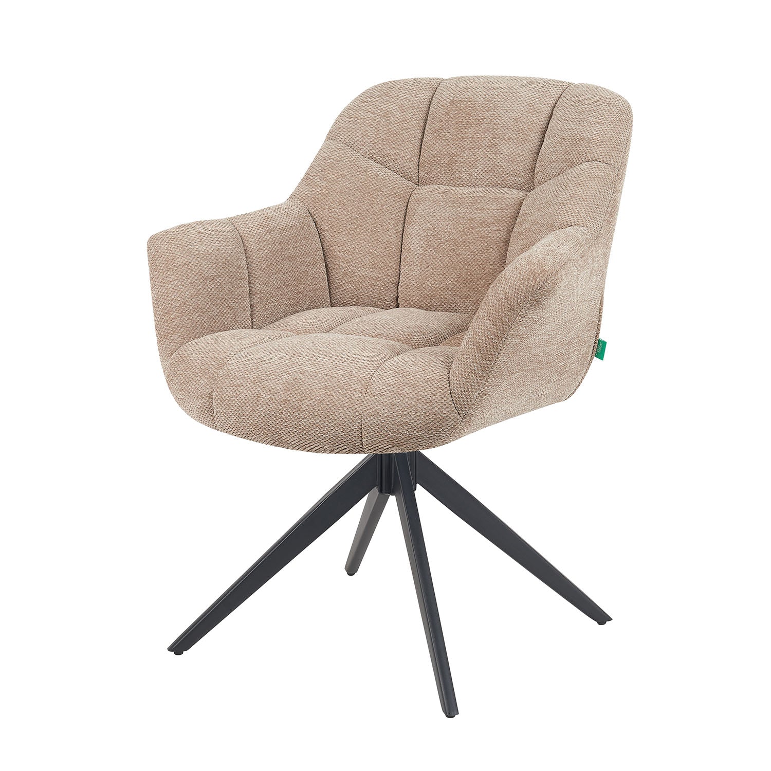 Esszimmerstuhl Mika-Mila 2er-Set | 360° drehbar | Metall pulverbeschichtet Matt-Schwarz | DUBI Möbel