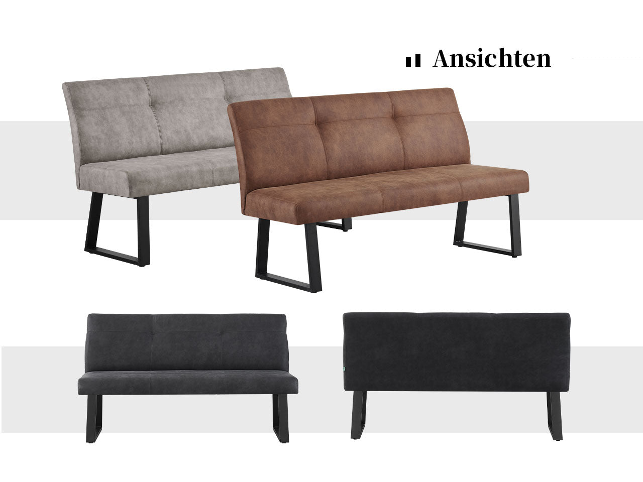 Esszimmerbank JOY, gepolstert, mit Metallgestell