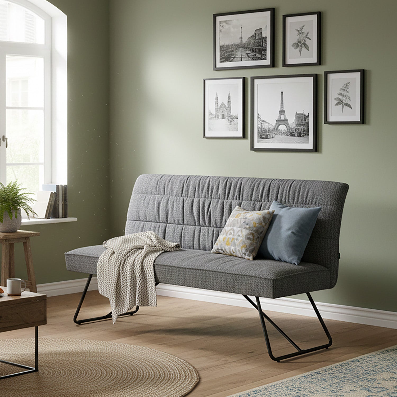 Esszimmerbank HANNAH, gepolstert, mit Metallgestell