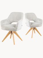 Mika-Lena 2er-Set - Drehstuhl mit Massiven Eichenholz Gestell