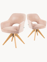 Mika-Lena 2er-Set - Drehstuhl mit Massiven Eichenholz Gestell