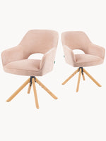 Mika-Lara 2er-Set- Drehstühle mit Gestell aus Massiver Eiche