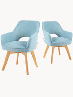 Mika-Lena 2er-Set - Drehstuhl mit Massiven Eichenholz Gestell