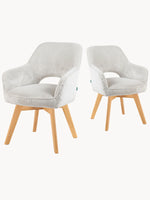 Mika-Lena 2er-Set - Drehstuhl mit Massiven Eichenholz Gestell