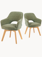 Mika-Lena 2er-Set - Drehstuhl mit Massiven Eichenholz Gestell