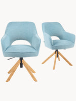 Mika-Lara 2er-Set- Drehstühle mit Gestell aus Massiver Eiche