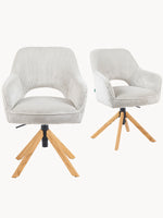 Mika-Lara 2er-Set- Drehstühle mit Gestell aus Massiver Eiche