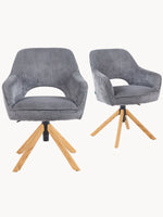 Mika-Lara 2er-Set- Drehstühle mit Gestell aus Massiver Eiche