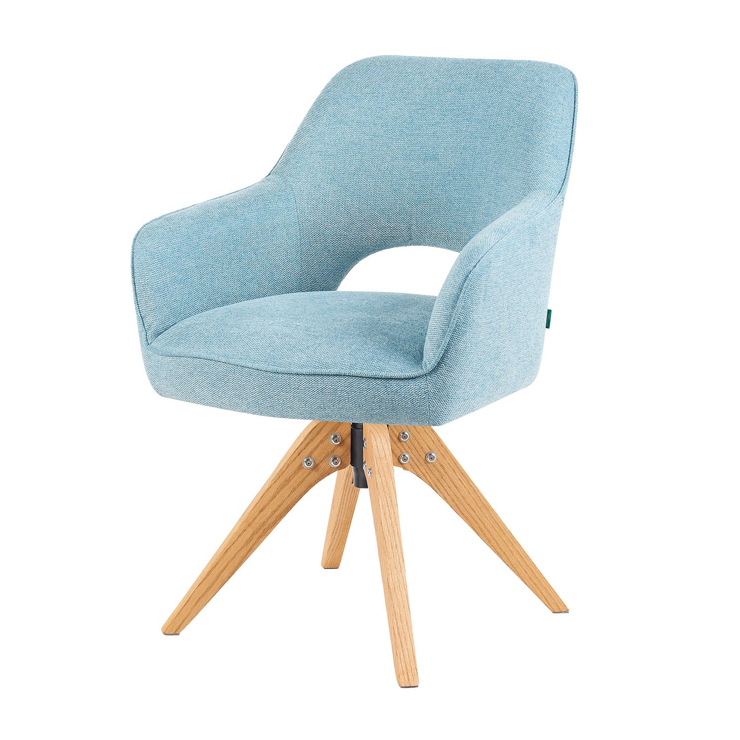 Mika-Lena 2er-Set - Drehstuhl mit Massiven Eichenholz Gestell