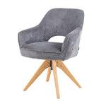 Mika-Lena 2er-Set - Drehstuhl mit Massiven Eichenholz Gestell