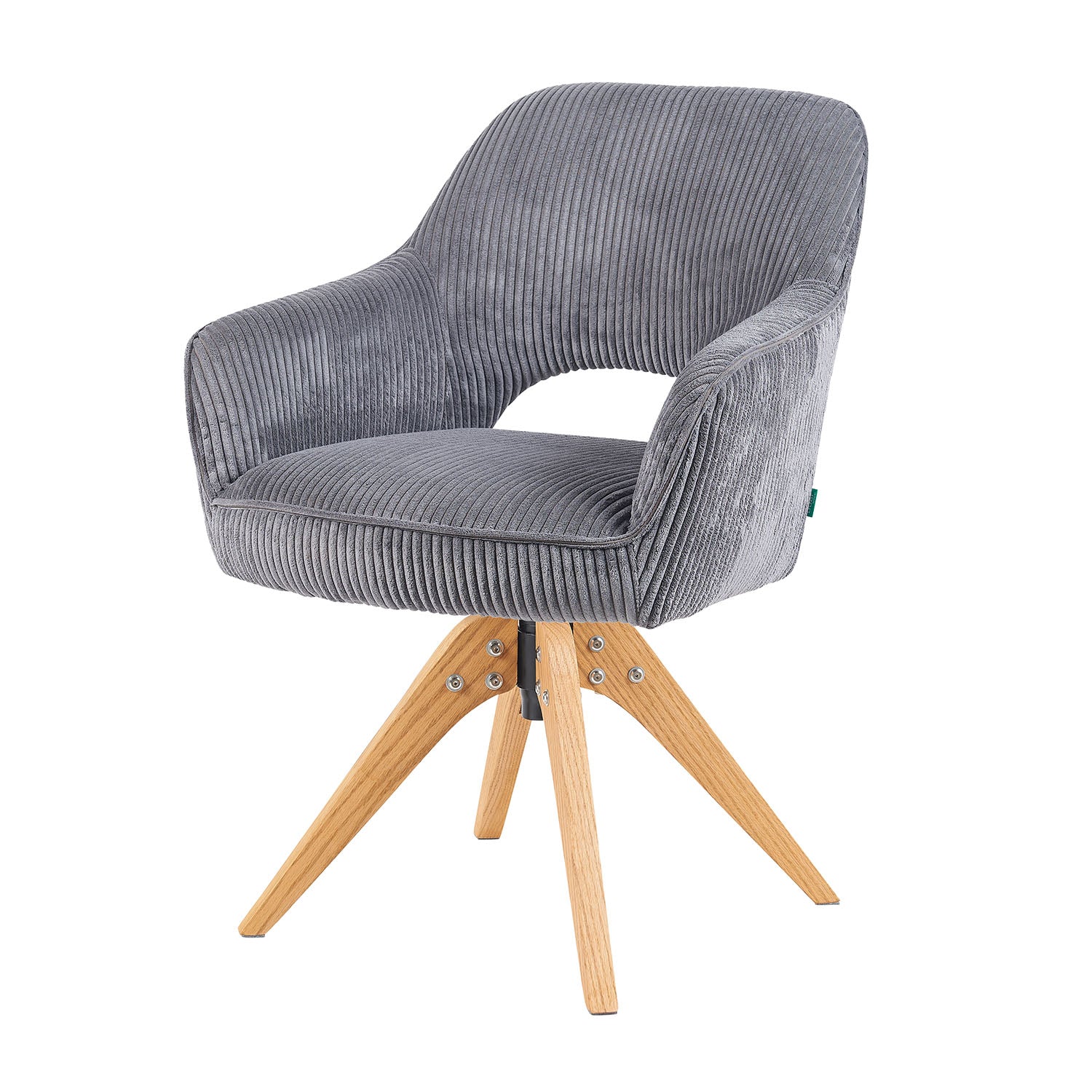 Mika-Lena 2er-Set - Drehstuhl mit Massiven Eichenholz Gestell