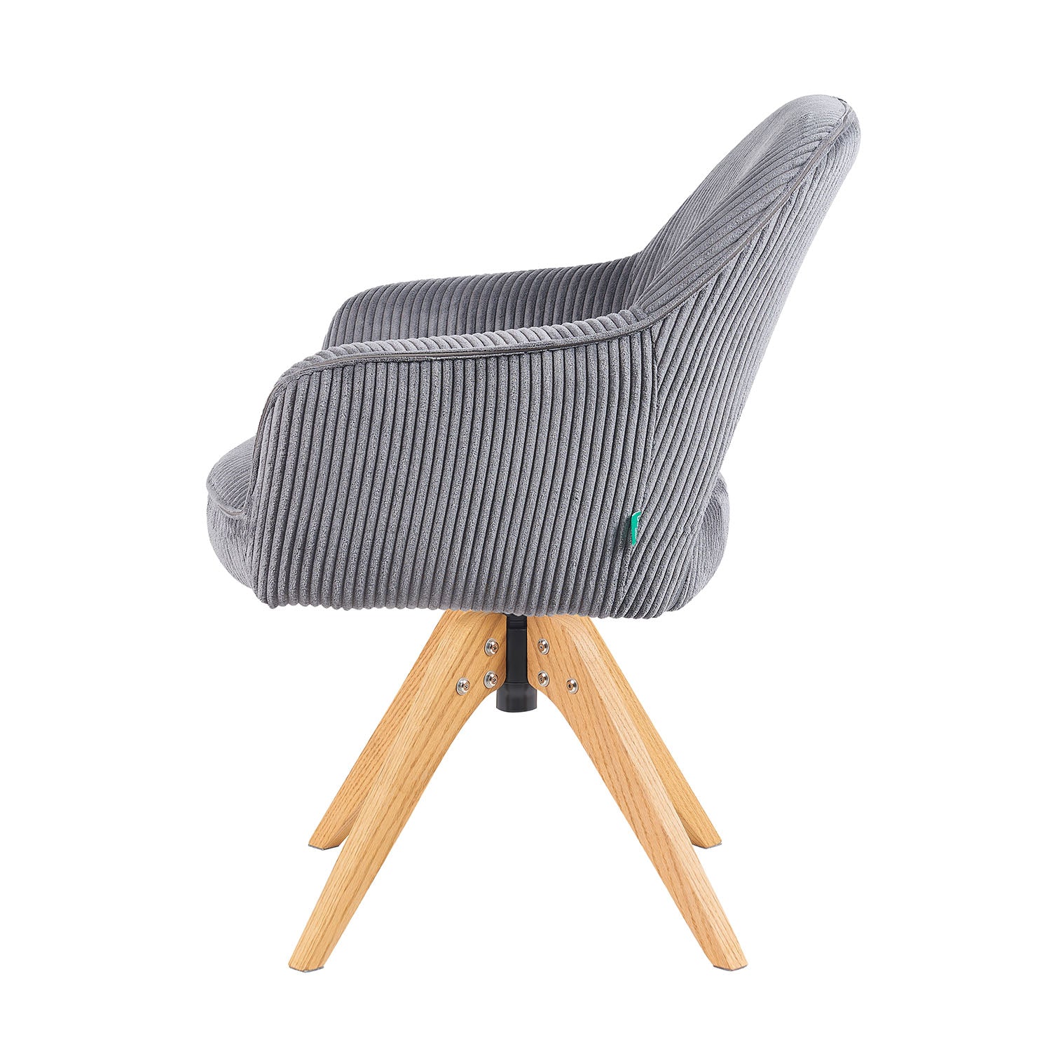 Mika-Lena 2er-Set - Drehstuhl mit Massiven Eichenholz Gestell