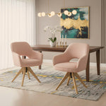 Mika-Lena 2er-Set - Drehstuhl mit Massiven Eichenholz Gestell