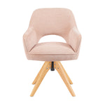 Mika-Lena 2er-Set - Drehstuhl mit Massiven Eichenholz Gestell