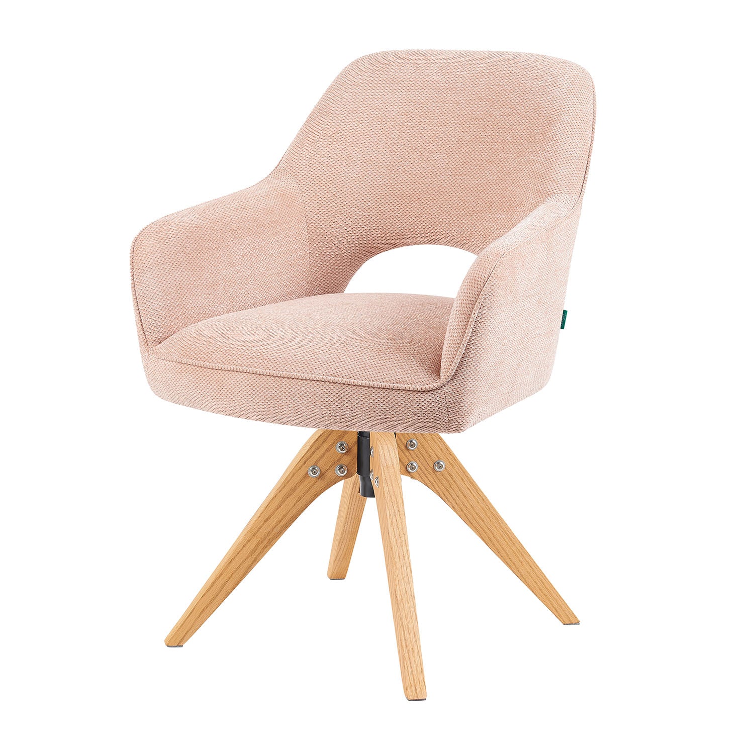 Mika-Lena 2er-Set - Drehstuhl mit Massiven Eichenholz Gestell