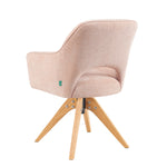 Mika-Lena 2er-Set - Drehstuhl mit Massiven Eichenholz Gestell