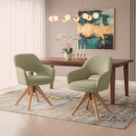 Mika-Lena 2er-Set - Drehstuhl mit Massiven Eichenholz Gestell