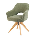 Mika-Lena 2er-Set - Drehstuhl mit Massiven Eichenholz Gestell