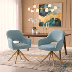 Mika-Lara 2er-Set- Drehstühle mit Gestell aus Massiver Eiche