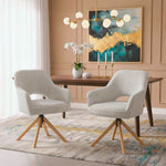 Mika-Lara 2er-Set- Drehstühle mit Gestell aus Massiver Eiche