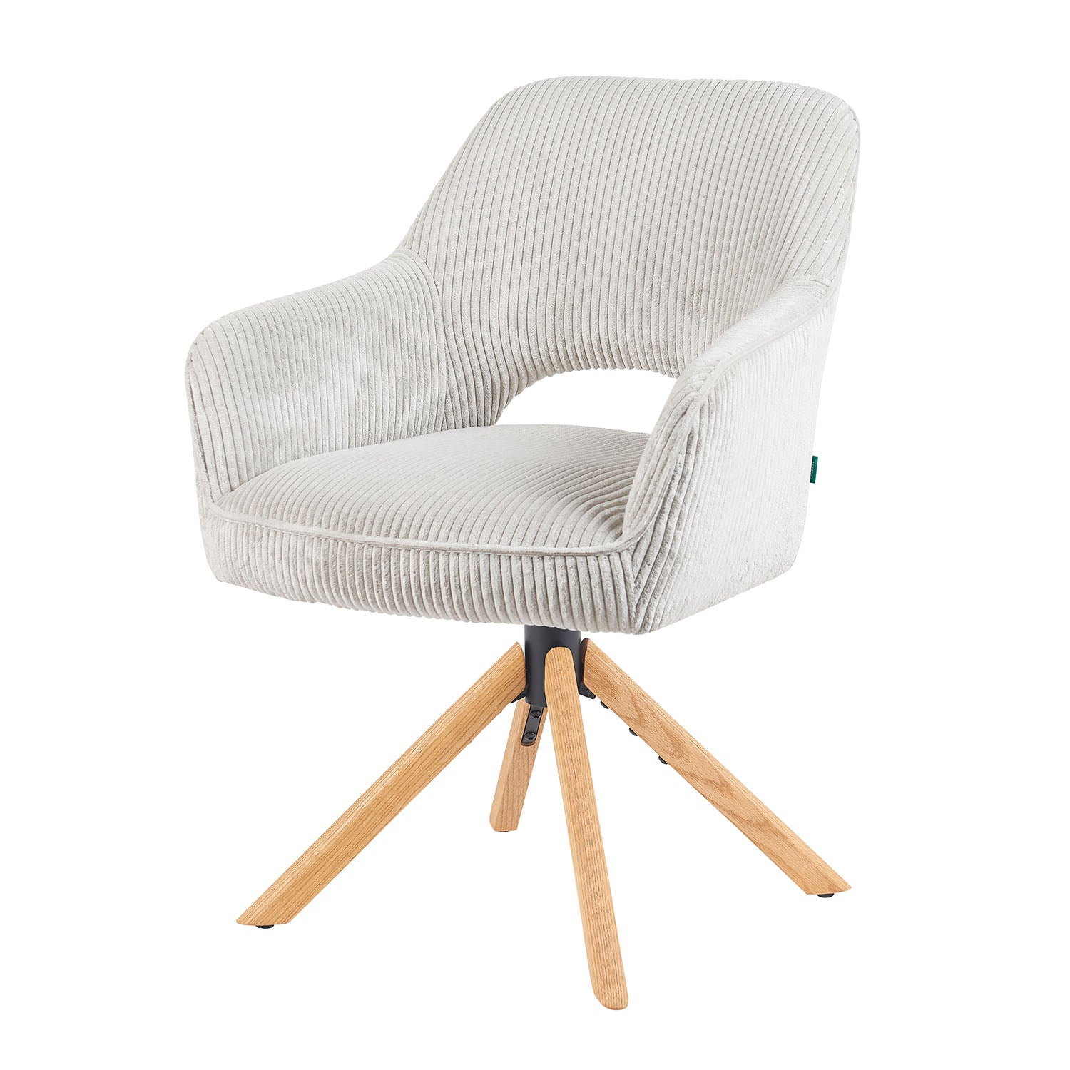 Mika-Lara 2er-Set- Drehstühle mit Gestell aus Massiver Eiche