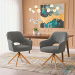 Mika-Lara 2er-Set- Drehstühle mit Gestell aus Massiver Eiche