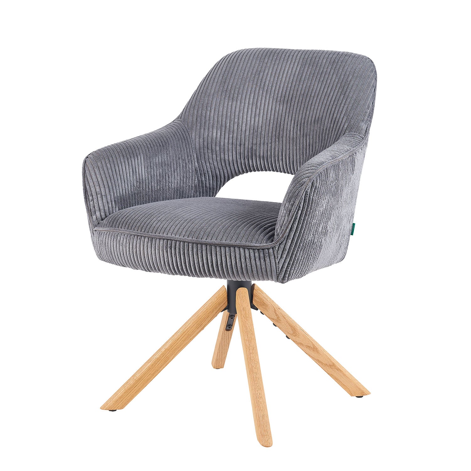 Mika-Lara 2er-Set- Drehstühle mit Gestell aus Massiver Eiche