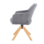 Mika-Lara 2er-Set- Drehstühle mit Gestell aus Massiver Eiche