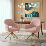 Mika-Lara 2er-Set- Drehstühle mit Gestell aus Massiver Eiche