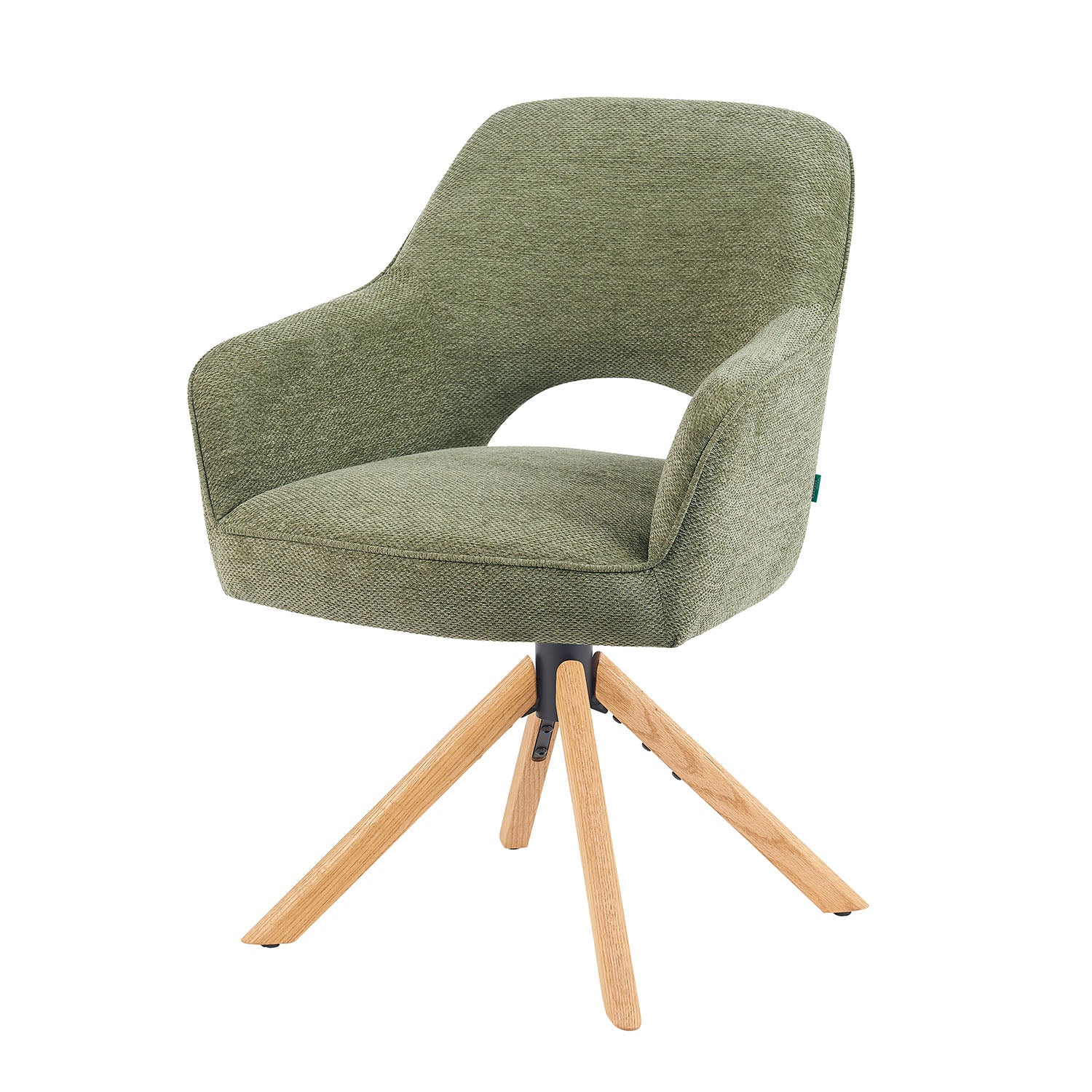 Mika-Lara 2er-Set- Drehstühle mit Gestell aus Massiver Eiche