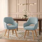 Mika-Lena 2er-Set - Drehstuhl mit Massiven Eichenholz Gestell