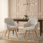 Mika-Lena 2er-Set - Drehstuhl mit Massiven Eichenholz Gestell