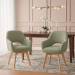 Mika-Lena 2er-Set - Drehstuhl mit Massiven Eichenholz Gestell