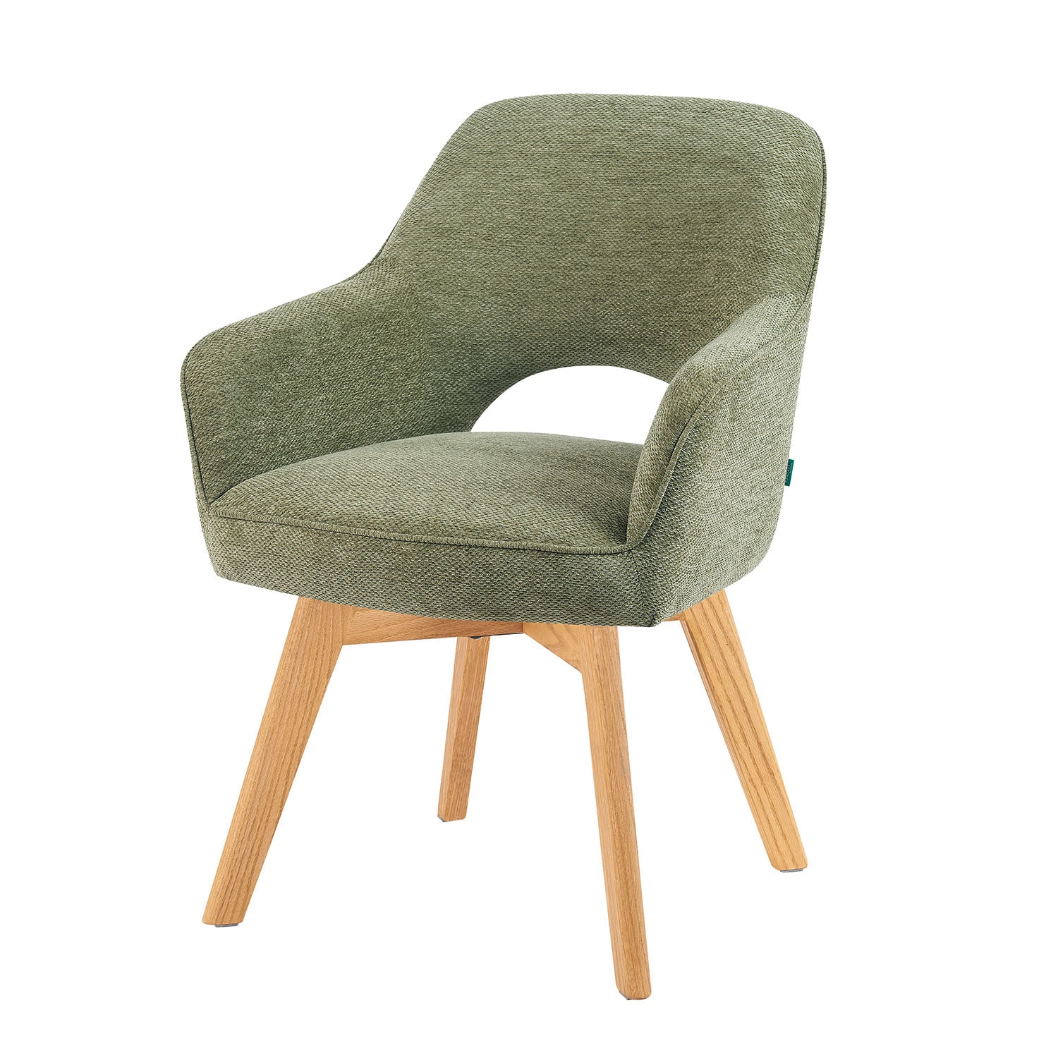 Mika-Lena 2er-Set - Drehstuhl mit Massiven Eichenholz Gestell